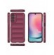 Magic Shield Fodral för Samsung Galaxy A24 4G flexibelt pansarskal vinröd