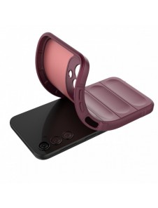 Magic Shield Fodral för Samsung Galaxy A24 4G flexibelt pansarskal vinröd