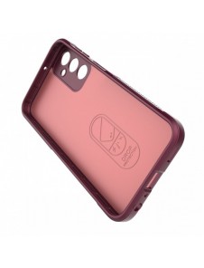 Magic Shield Fodral för Samsung Galaxy A24 4G flexibelt pansarskal vinröd