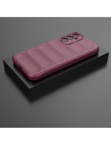 Magic Shield Fodral för Samsung Galaxy A24 4G flexibelt pansarskal vinröd