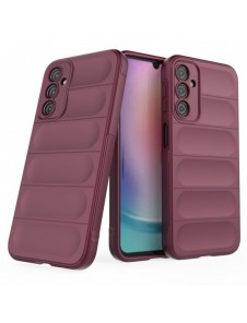 Magic Shield Fodral för Samsung Galaxy A24 4G flexibelt pansarskal vinröd