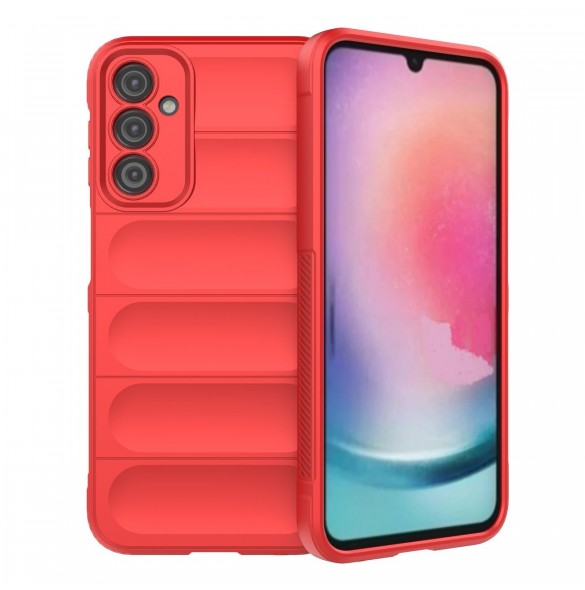 Magic Shield Fodral till Samsung Galaxy A24 4G flexibelt pansarskal rött