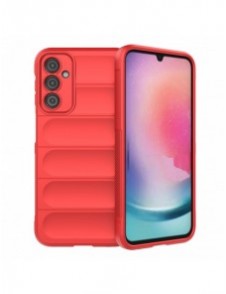 Magic Shield Fodral till Samsung Galaxy A24 4G flexibelt pansarskal rött