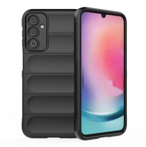 Magic Shield Fodral till Samsung Galaxy A24 4G flexibelt pansarskal svart