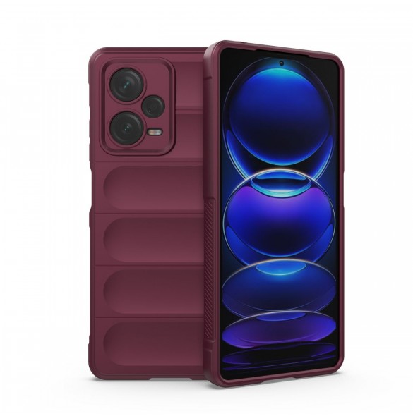Magic Shield-fodral till Xiaomi Redmi Note 12 Pro+ flexibelt pansarfodral vinrött