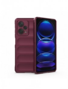 Magic Shield-fodral till Xiaomi Redmi Note 12 Pro+ flexibelt pansarfodral vinrött
