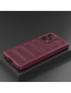 Magic Shield-fodral till Xiaomi Redmi Note 12 Pro+ flexibelt pansarfodral vinrött