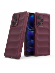 Magic Shield-fodral till Xiaomi Redmi Note 12 Pro+ flexibelt pansarfodral vinrött