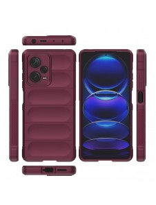 Magic Shield-fodral till Xiaomi Redmi Note 12 Pro+ flexibelt pansarfodral vinrött