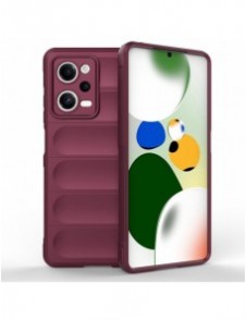 Magic Shield Case Cover för Xiaomi Redmi Note 12 Pro / Poco X5 Pro 5G Flexible Armor Cover Burgundy