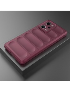 Magic Shield Case Cover för Xiaomi Redmi Note 12 Pro / Poco X5 Pro 5G Flexible Armor Cover Burgundy
