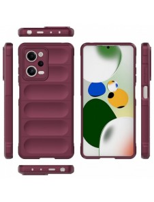 Magic Shield Case Cover för Xiaomi Redmi Note 12 Pro / Poco X5 Pro 5G Flexible Armor Cover Burgundy