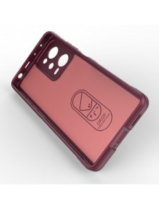 Magic Shield Case Cover för Xiaomi Redmi Note 12 Pro / Poco X5 Pro 5G Flexible Armor Cover Burgundy