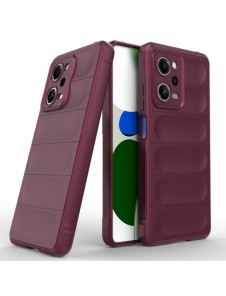 Magic Shield Case Cover för Xiaomi Redmi Note 12 Pro / Poco X5 Pro 5G Flexible Armor Cover Burgundy