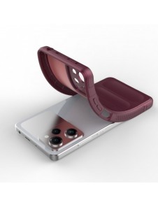 Magic Shield Case Cover för Xiaomi Redmi Note 12 Pro / Poco X5 Pro 5G Flexible Armor Cover Burgundy