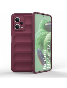 Magic Shield Case Cover för Xiaomi Redmi Note 12 5G / Poco X5 5G Flexibelt Armor Cover Burgundy