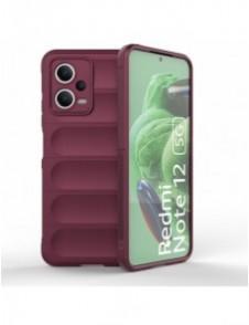 Magic Shield Case Cover för Xiaomi Redmi Note 12 5G / Poco X5 5G Flexibelt Armor Cover Burgundy