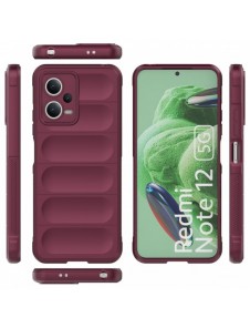 Magic Shield Case Cover för Xiaomi Redmi Note 12 5G / Poco X5 5G Flexibelt Armor Cover Burgundy