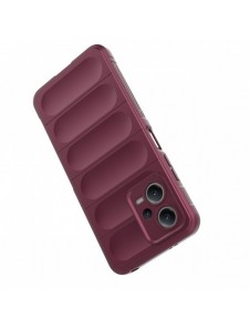 Magic Shield Case Cover för Xiaomi Redmi Note 12 5G / Poco X5 5G Flexibelt Armor Cover Burgundy