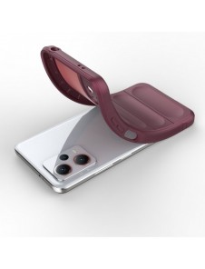 Magic Shield Case Cover för Xiaomi Redmi Note 12 5G / Poco X5 5G Flexibelt Armor Cover Burgundy