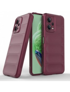Magic Shield Case Cover för Xiaomi Redmi Note 12 5G / Poco X5 5G Flexibelt Armor Cover Burgundy