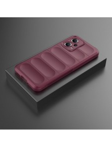 Magic Shield Case Cover för Xiaomi Redmi Note 12 5G / Poco X5 5G Flexibelt Armor Cover Burgundy