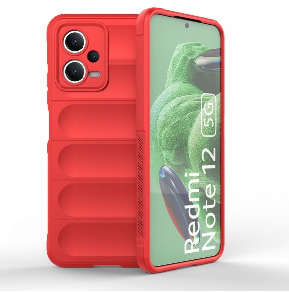 Magic Shield Fodral för Xiaomi Redmi Note 12 5G / Poco X5 5G Flexibelt Armor Cover Röd