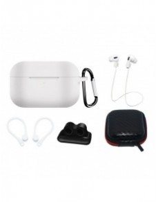 Silikonfodral för AirPods Pro 2 / AirPods Pro 1 + Fodral / Öronkrok / Nackrem / Klockarmbandshållare / Karbinhake - Vit