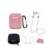 Silikonfodral Set för AirPods 2 / AirPods 1 + Fodral / Öronkrok / Halsrem / Klockarmbandshållare / Karbinhake - rosa