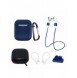 Silikonfodral Set för AirPods 2 / AirPods 1 + Fodral / Öronkrok / Halsrem / Klockarmbandshållare / Karbinhake - blå
