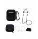 Silikonfodral Set för AirPods 2 / AirPods 1 + Fodral / Öronkrok / Halsrem / Klockarmbandshållare / Karbinhake - svart
