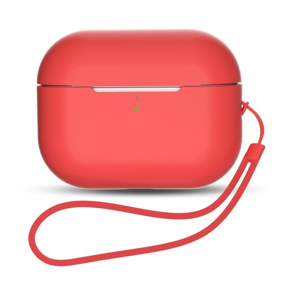 Silikonfodral för AirPods Pro 2 / AirPods Pro 1 + Handledsrem - Röd