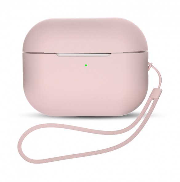 Silikonfodral för AirPods Pro 2 / AirPods Pro 1 + Handledsrem - rosa