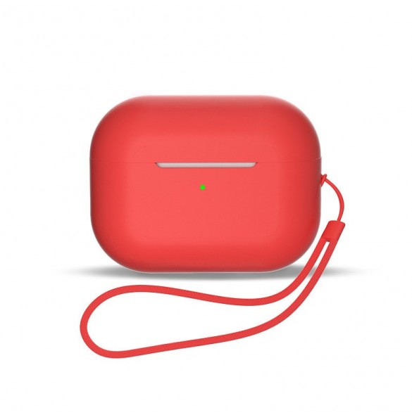 Silikonfodral för AirPods 1 / AirPods 2 + halsband - röd