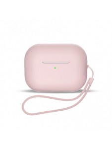 AirPods 1 / AirPods 2 silikonfodral + halsband - Rosa
