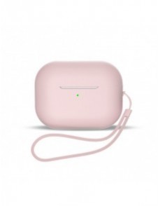 AirPods 1 / AirPods 2 silikonfodral + halsband - Rosa