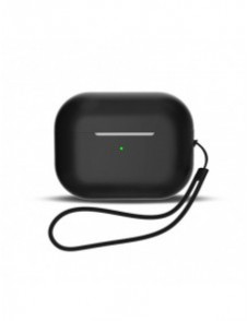 Silikonfodral för AirPods 1 / AirPods 2 + handremsband - svart