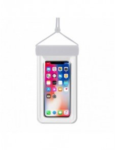 Vattentätt telefonfodral 115 mm x 220 mm väska för poolen stranden vit