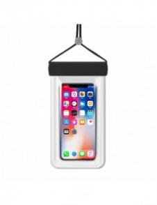 Vattentätt telefonfodral 115 mm x 220 mm pool strandväska svart