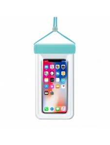 Vattentätt telefonfodral 115 mm x 220 mm pool strandväska ljusblå