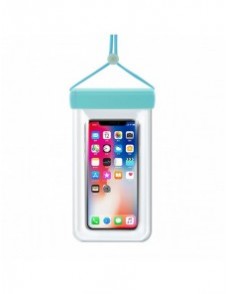 Vattentätt telefonfodral 115 mm x 220 mm pool strandväska ljusblå