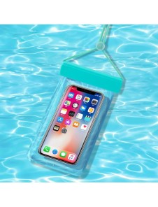 Vattentätt telefonfodral 115 mm x 220 mm pool strandväska ljusblå