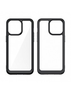 iPhone 15 Pro Max Outer Space förstärkt fodral med en flexibel ram - transparent