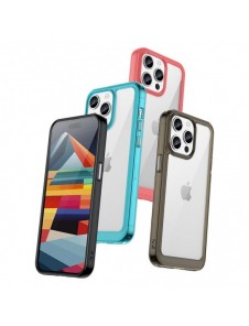 iPhone 15 Pro Max Outer Space förstärkt fodral med en flexibel ram - transparent