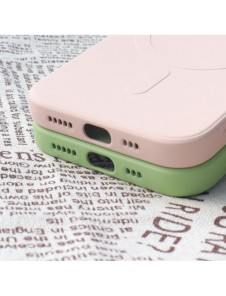 iPhone 14 Plus Silikonfodral Magsafe - rosa