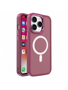 Armored Magnetic iPhone 14 Pro Max MagSafe Color Matte Case - Burgundy