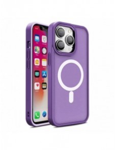 Bepansrat magnetiskt iPhone 14 Pro Max MagSafe Color Matt Fodral - lila