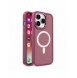Bepansrat magnetiskt iPhone 14 Pro MagSafe Color Matte Fodral - vinröd