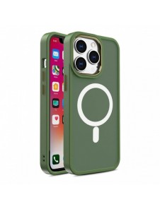 Pansar magnetiskt iPhone 14 Plus MagSafe Color Matt Fodral - grön