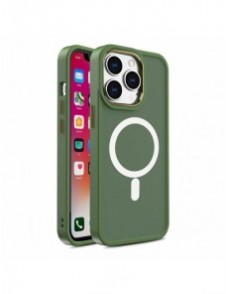 Pansar magnetiskt iPhone 14 Plus MagSafe Color Matt Fodral - grön